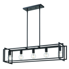 Golden Canada 6070-LP BLK-BLK - Golden Lighting Tribeca 5-light Island Light in Matte Black